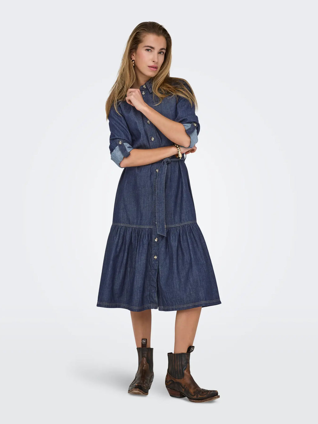 ONLSEVIGNY FRILL 3/4 SL LONG DRESS DNM