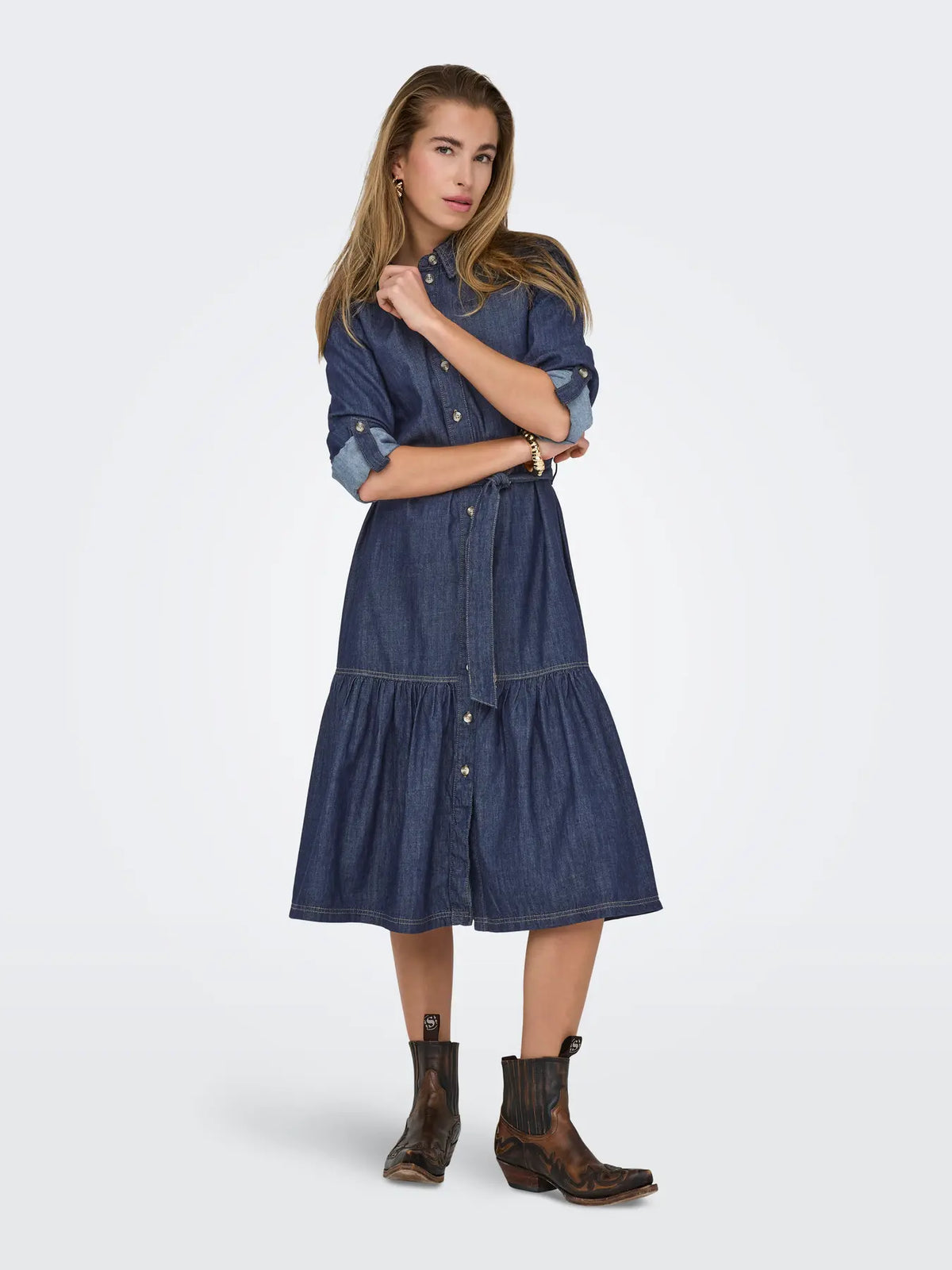 ONLSEVIGNY FRILL 3/4 SL LONG DRESS DNM