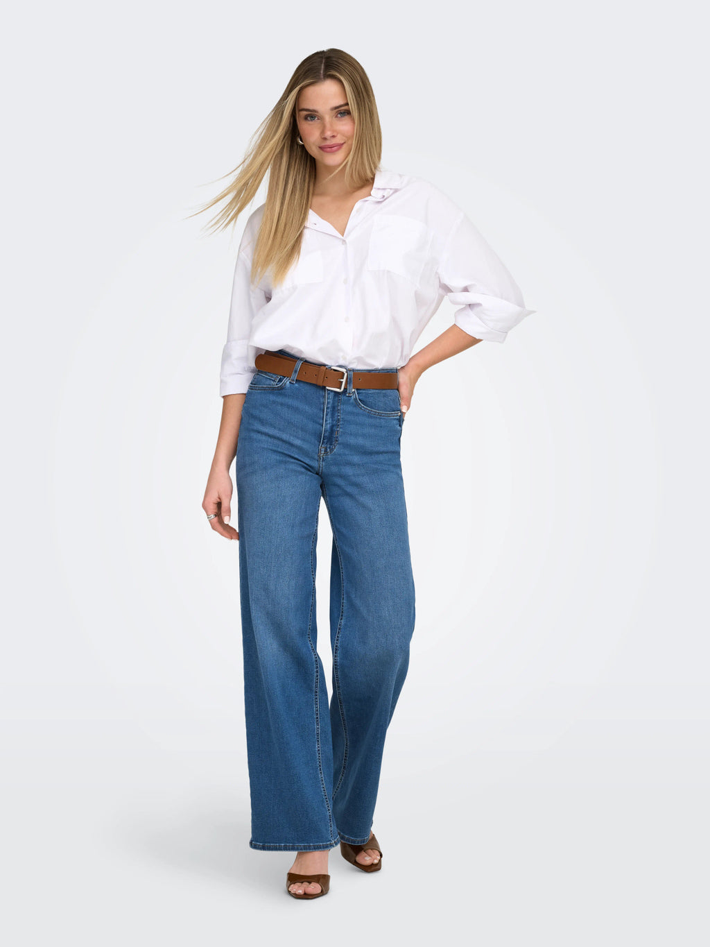 ONLMADISON BLUSH HW WIDE DNM DOT372 NOOS