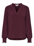 ONLMETTE V-NECK LS SMOCK TOP NOOS WVN