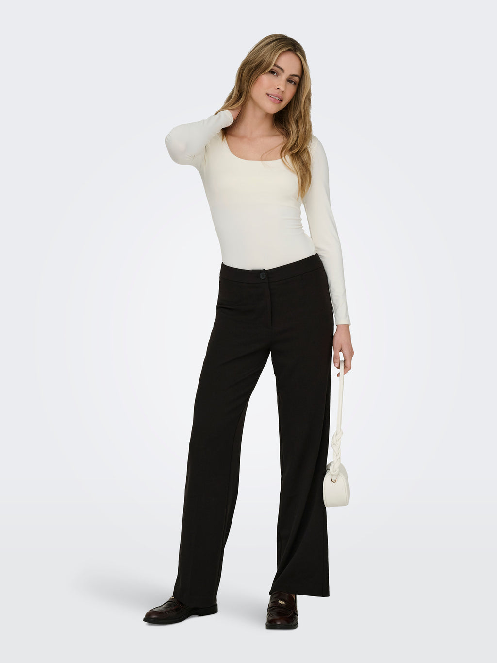 ONLEA L/S 2-WAY DEEP NECK TOP JRS NOOS