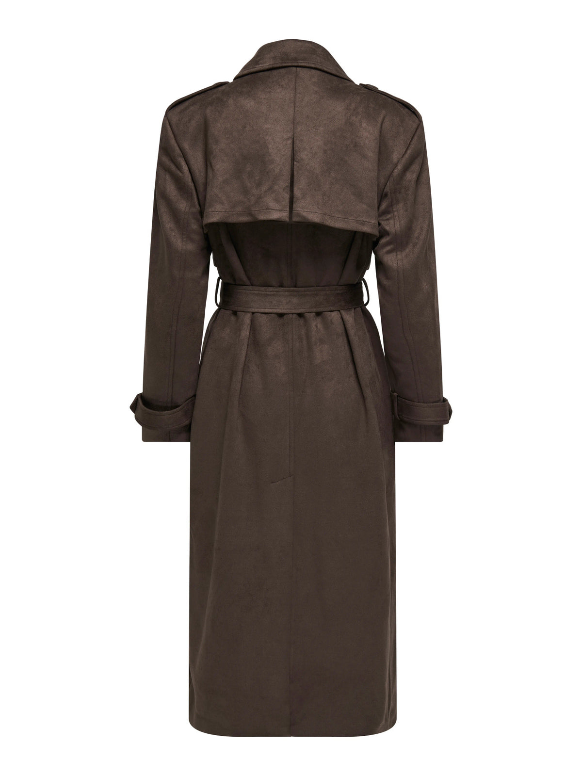 ONLINA LONG FAUX SUEDE TRENCHCOAT PNT