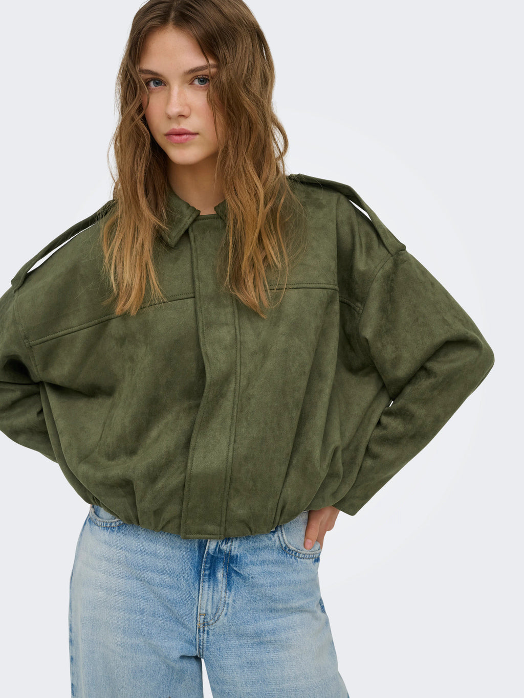 ONLMOON-STINA FAUX SUEDE BOMBER PNT NOOS