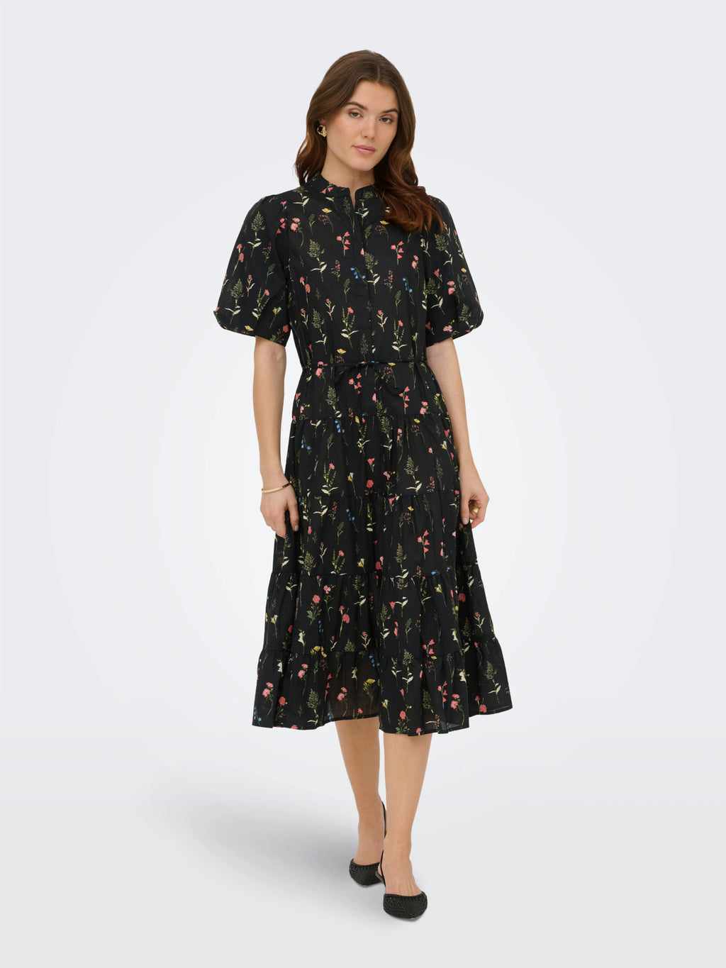 ONLELMA S/S LONG BELT DRESS WVN EX