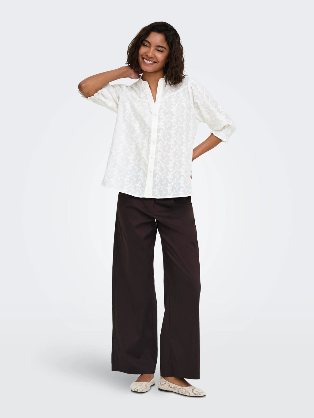 ONLRAYA 3/4 EMB SHIRT WVN NOOS
