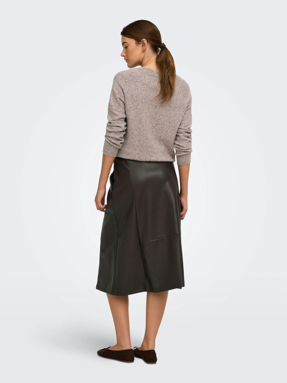 ONLFIBY MW FAUX LEATHER LONG SKIRT PNT