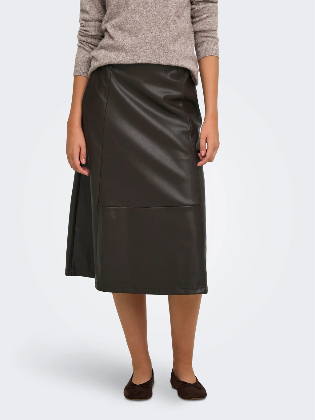 ONLFIBY MW FAUX LEATHER LONG SKIRT PNT