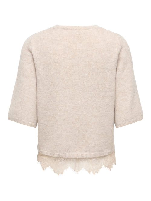 ONLALIVIA SS O-NECK LACE MIX KNT NOOS