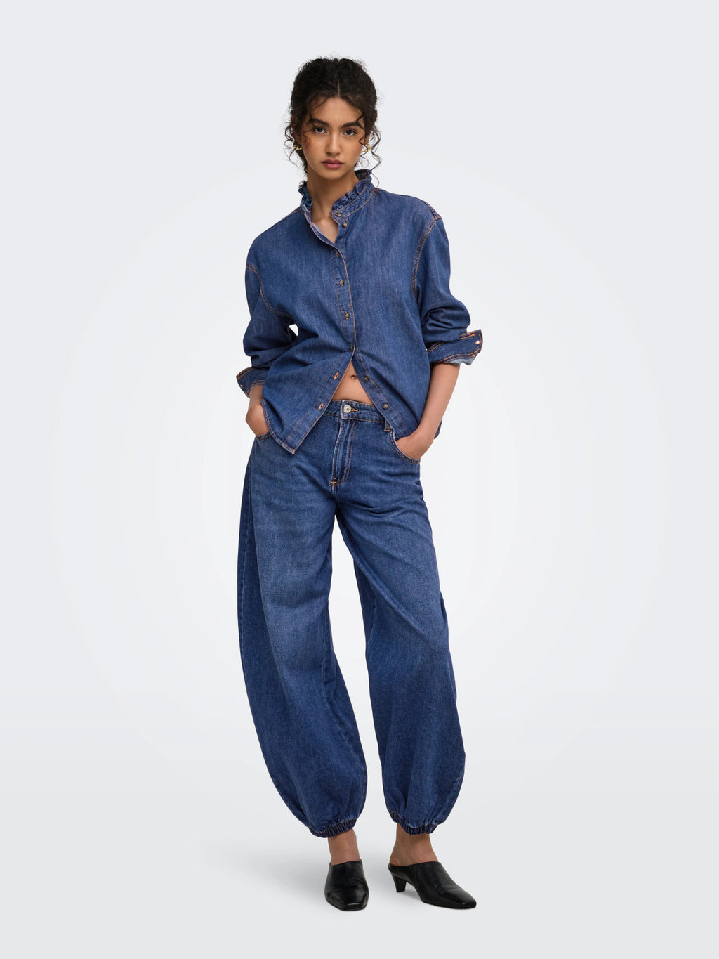 ONLALARA L/S FRILL DNM SHIRT AKM