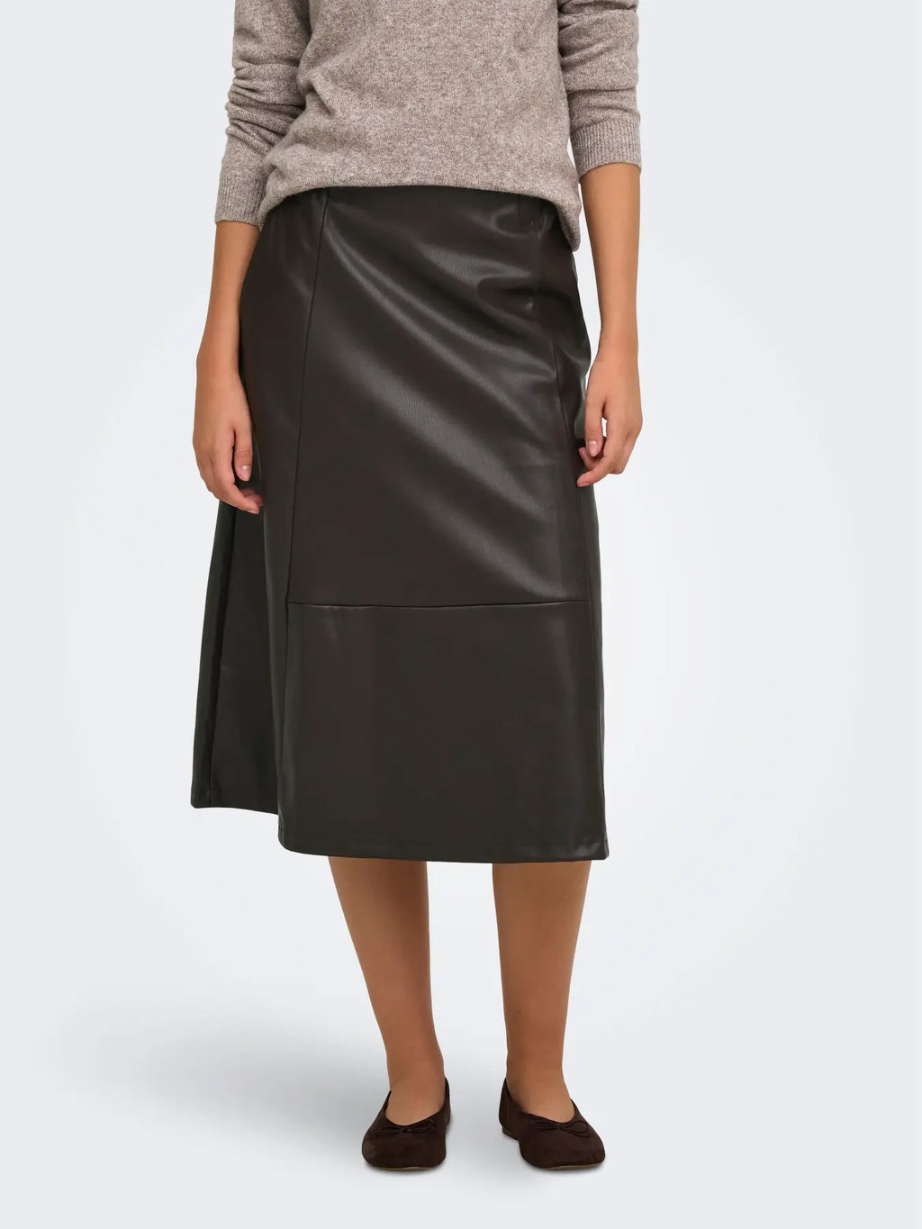 ONLFIBY MW FAUX LEATHER LONG SKIRT PNT